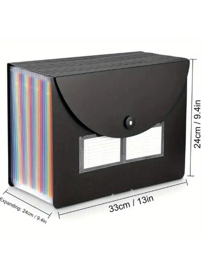 25 Pockets Expandable File Box Heavy Duty Plastic Document Organizer A4 Letter Size - Image 4